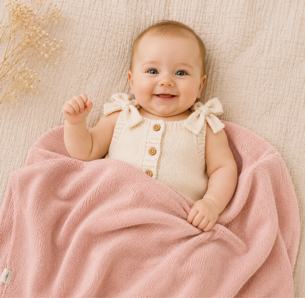 Blush Pink - Classic knit blanket