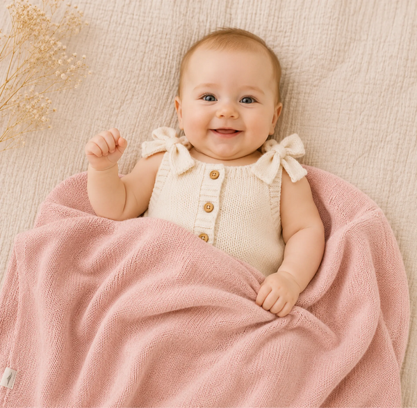 Blush Pink - Classic knit blanket