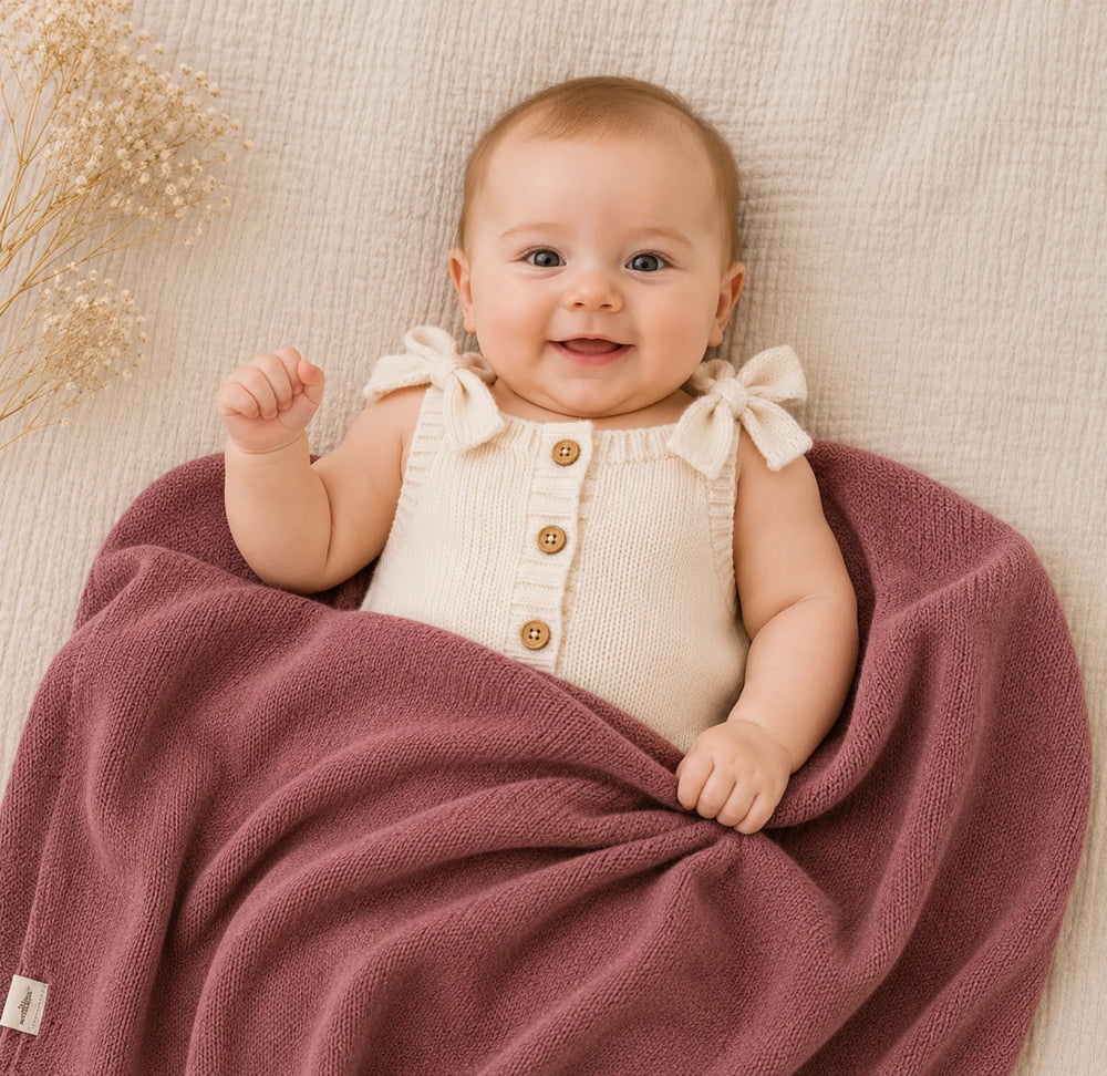 Dusty Rose - Classic knit blanket