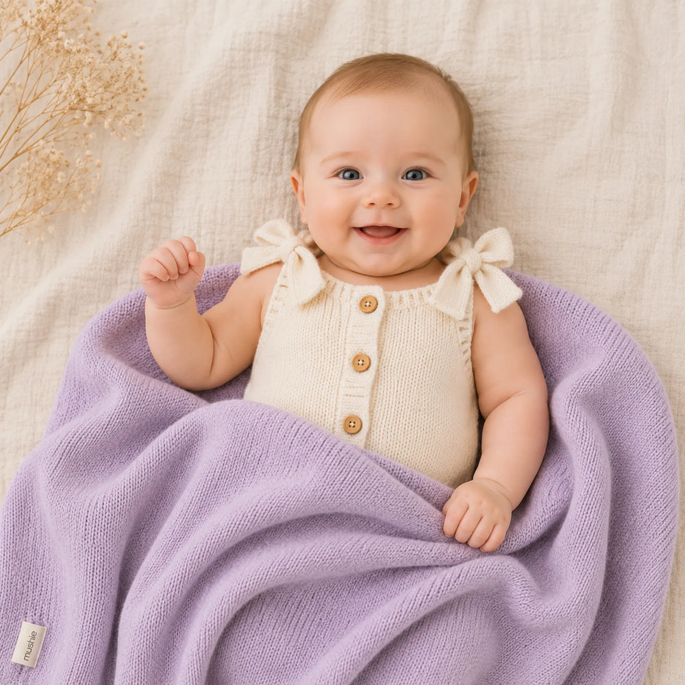 Soft Lilac - Classic knit blanket