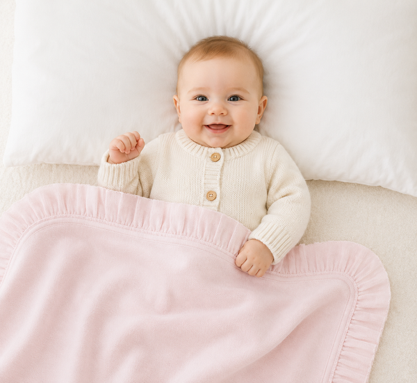 Blush Pink - Ruffle edge blanket