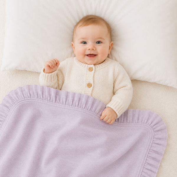 Soft Lilac - Ruffle edge blanket