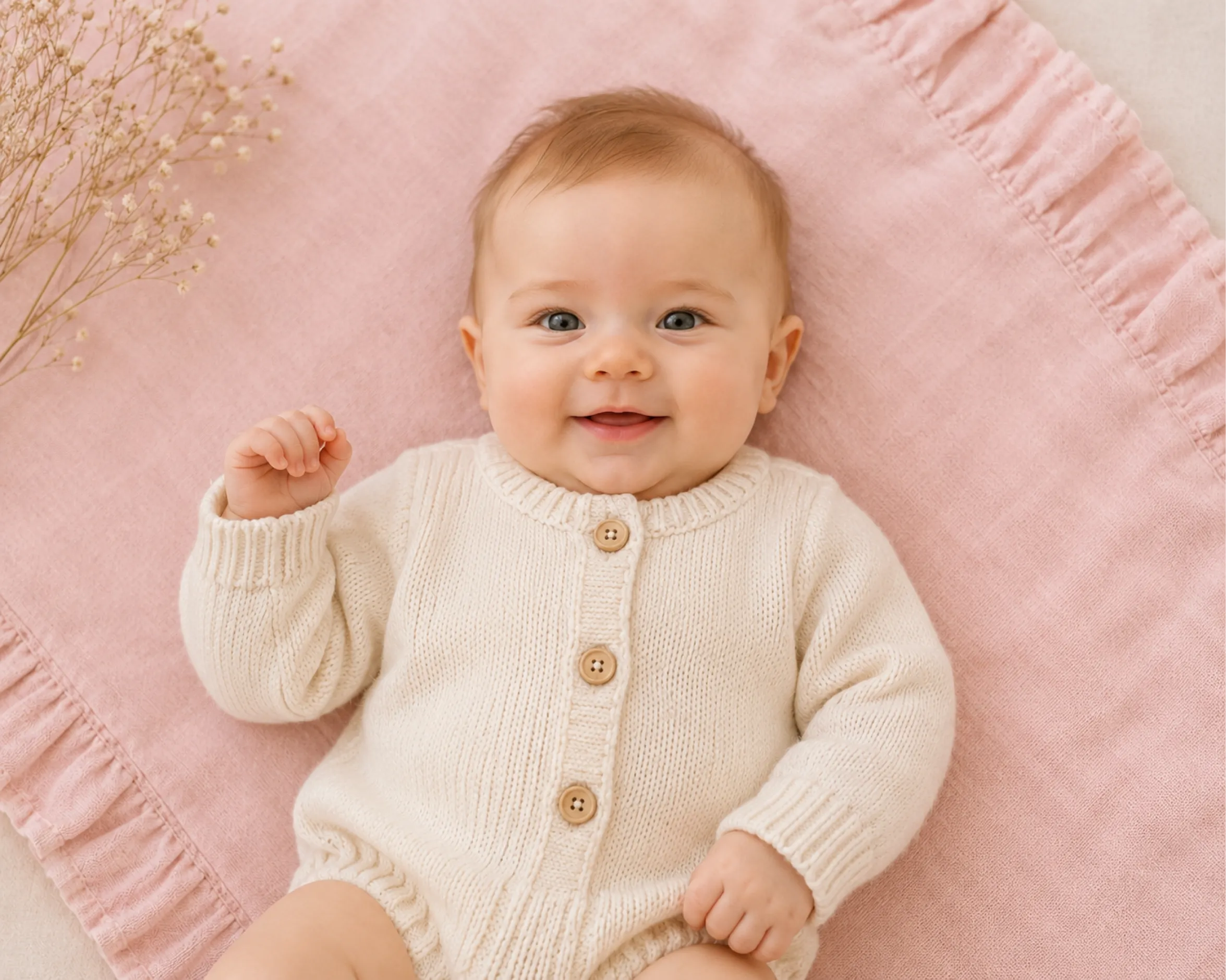 Ruffle Knit Baby Blanket