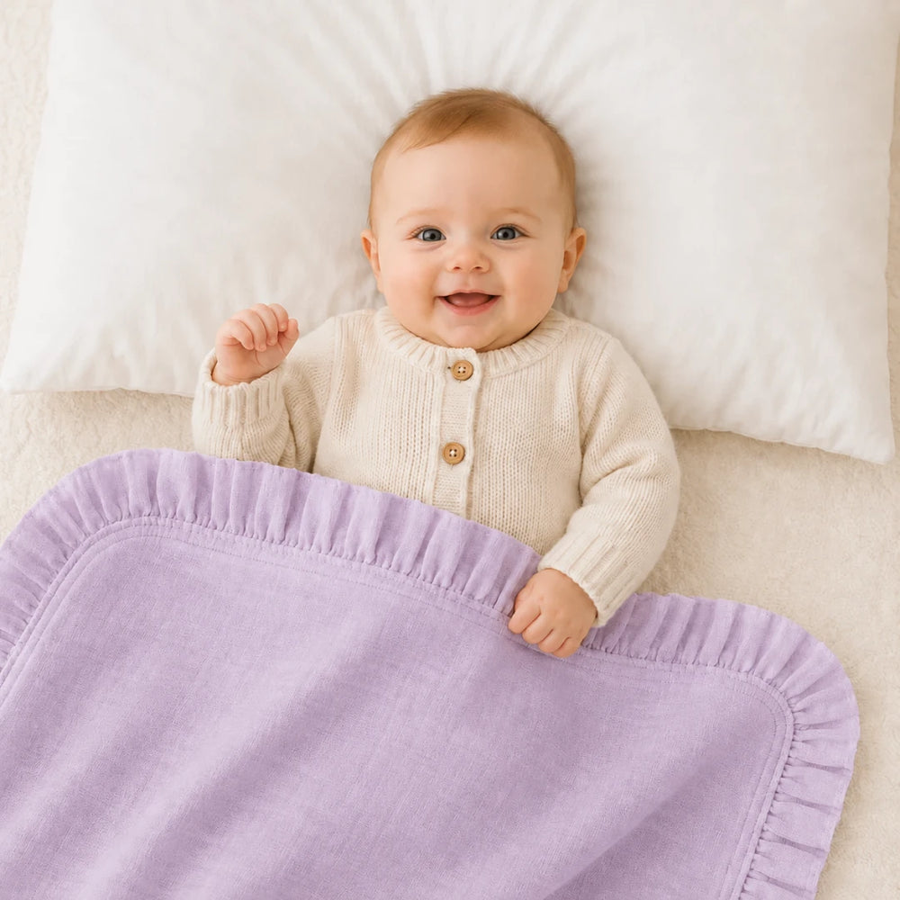 Soft Lilac - Ruffle edge blanket