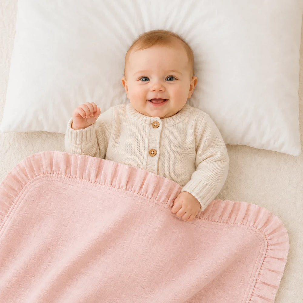 Blush Pink - Ruffle edge blanket