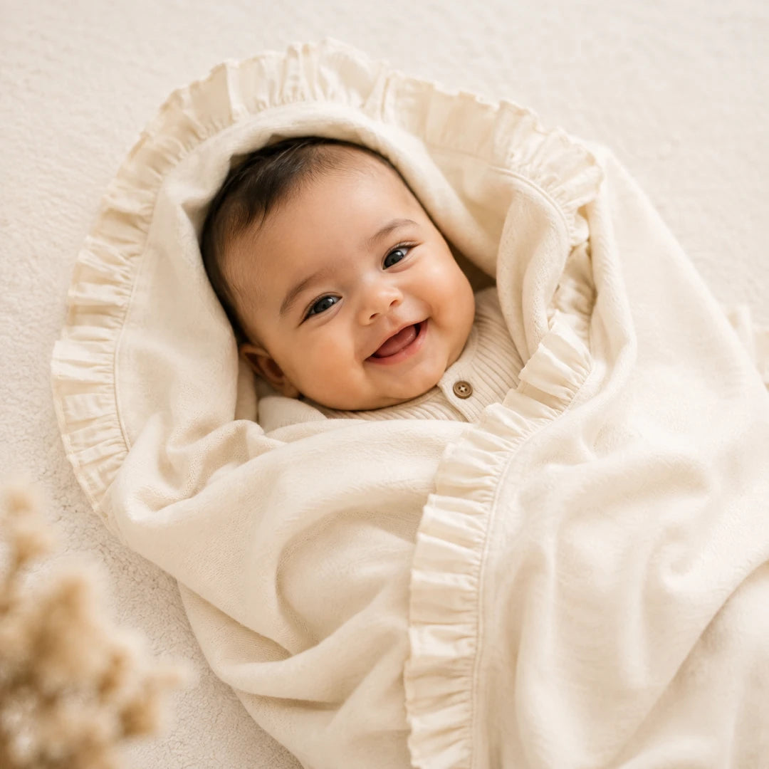 Ruffle Knit Baby Blanket