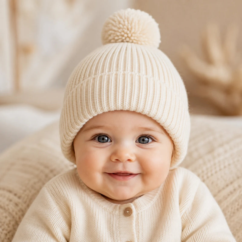 Pom Pom Knit Beanie