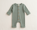 Ribbed Button Romper