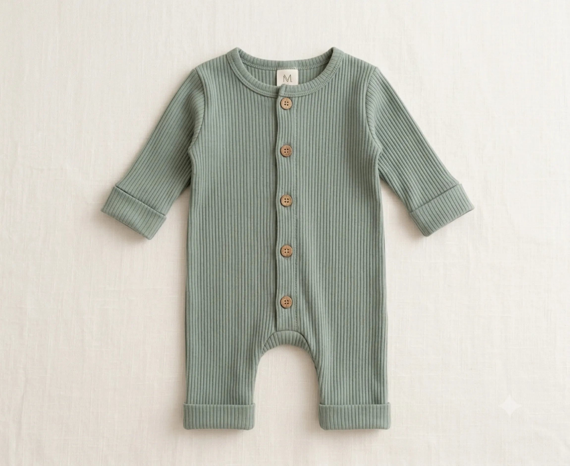 Ribbed Button Romper
